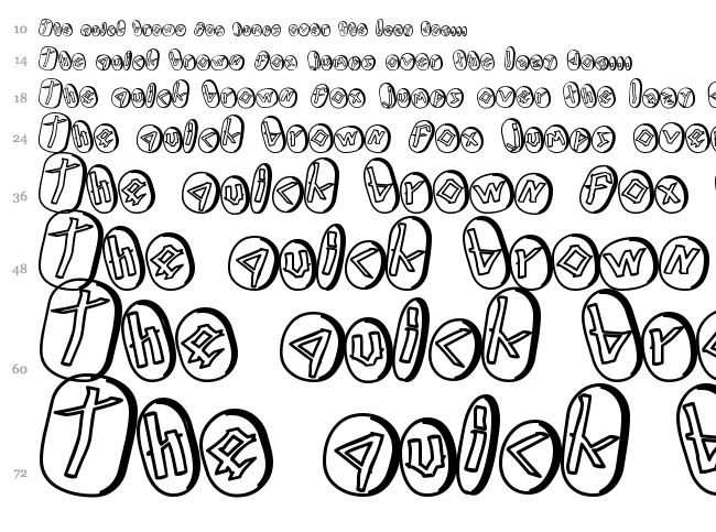 Runez of Omega font waterfall